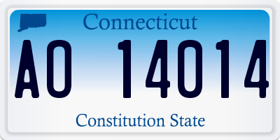 CT license plate AO14014