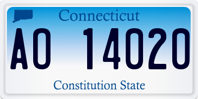 CT license plate AO14020