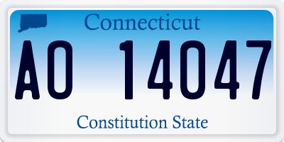 CT license plate AO14047