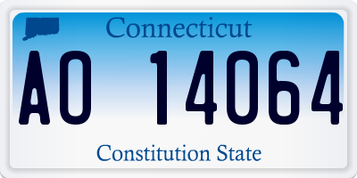 CT license plate AO14064