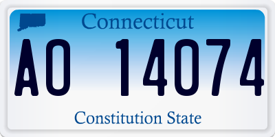 CT license plate AO14074