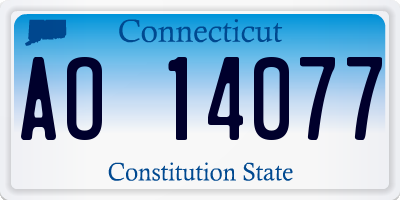 CT license plate AO14077