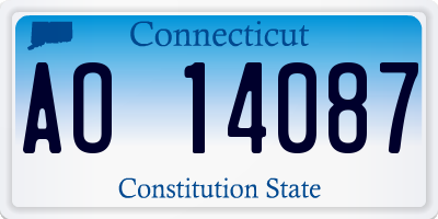 CT license plate AO14087
