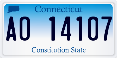 CT license plate AO14107