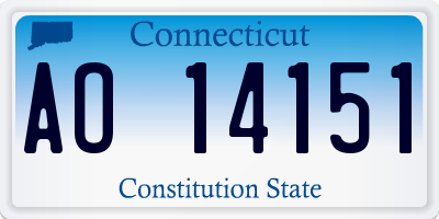 CT license plate AO14151