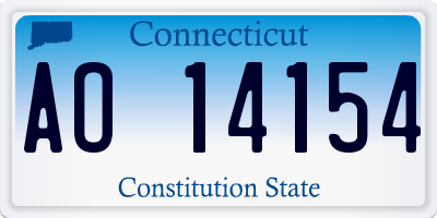 CT license plate AO14154
