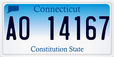 CT license plate AO14167