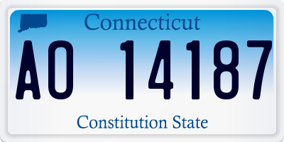 CT license plate AO14187