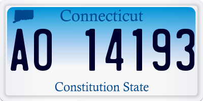 CT license plate AO14193