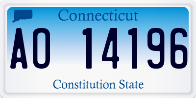 CT license plate AO14196