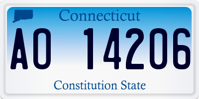 CT license plate AO14206