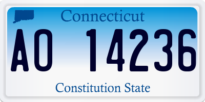 CT license plate AO14236