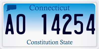 CT license plate AO14254