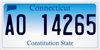 CT license plate AO14265