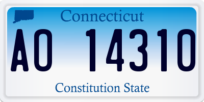 CT license plate AO14310