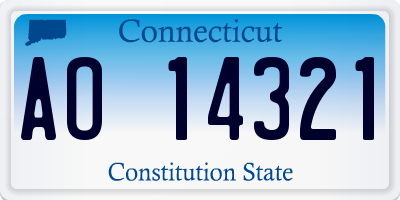 CT license plate AO14321