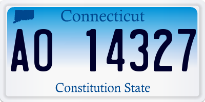 CT license plate AO14327