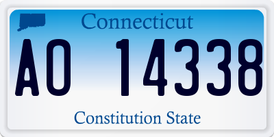 CT license plate AO14338
