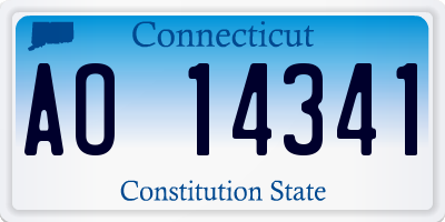 CT license plate AO14341