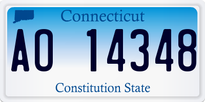 CT license plate AO14348