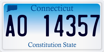 CT license plate AO14357
