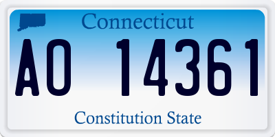 CT license plate AO14361