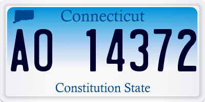 CT license plate AO14372