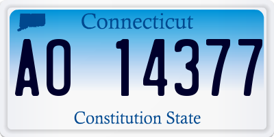 CT license plate AO14377