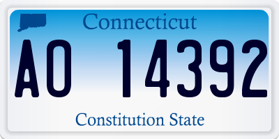 CT license plate AO14392