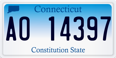 CT license plate AO14397