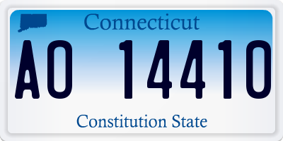 CT license plate AO14410