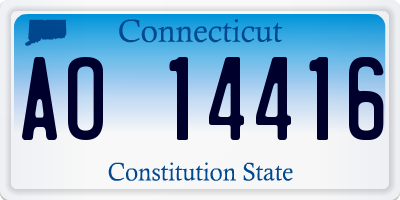 CT license plate AO14416