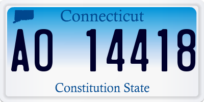 CT license plate AO14418