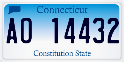 CT license plate AO14432