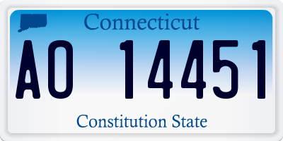 CT license plate AO14451
