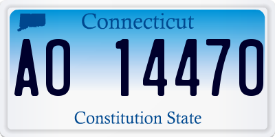 CT license plate AO14470