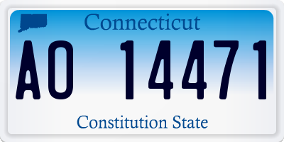 CT license plate AO14471