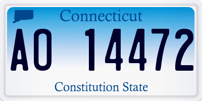 CT license plate AO14472
