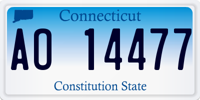 CT license plate AO14477