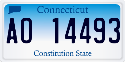 CT license plate AO14493