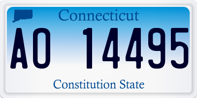 CT license plate AO14495