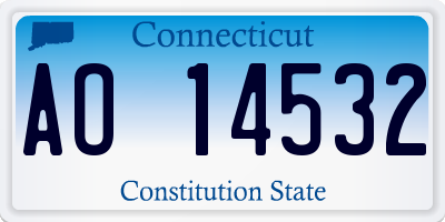CT license plate AO14532