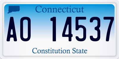CT license plate AO14537
