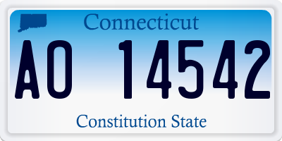 CT license plate AO14542