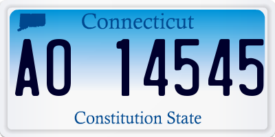 CT license plate AO14545