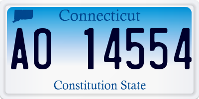 CT license plate AO14554