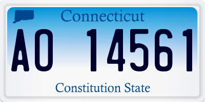 CT license plate AO14561