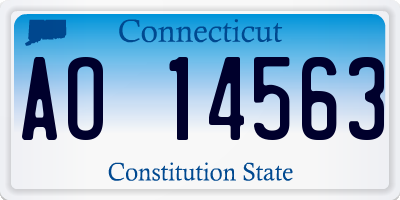 CT license plate AO14563