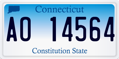 CT license plate AO14564