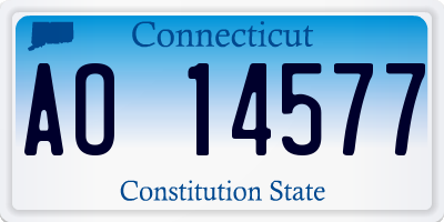 CT license plate AO14577